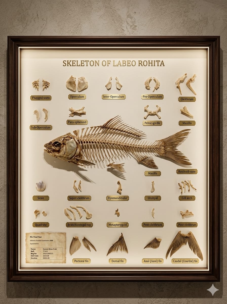Labeo-rohita-skeleton-frame-binding-specimen
